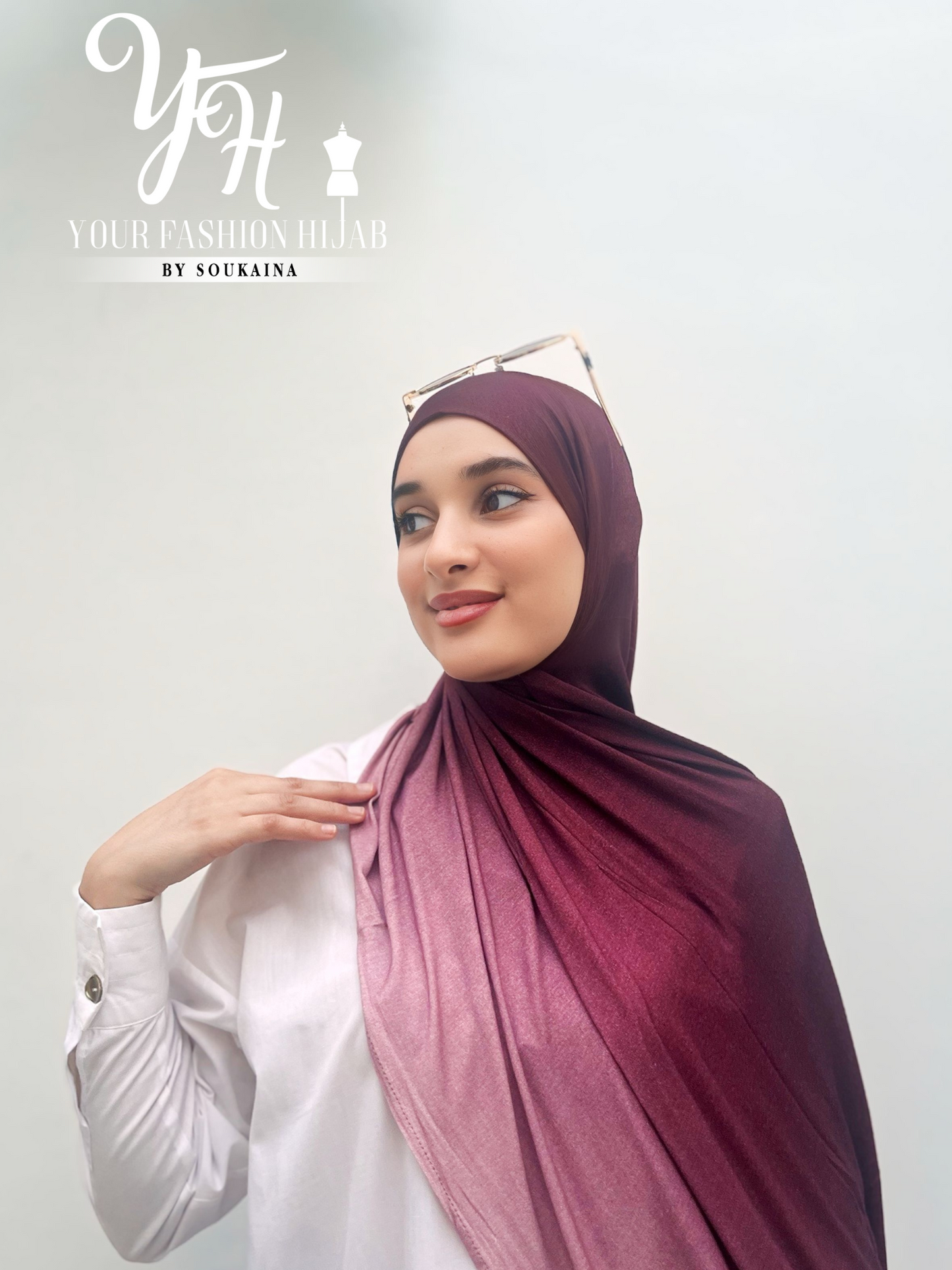 LYCRA DEGRADE-BURGANDI AVEC ROSE BEBE