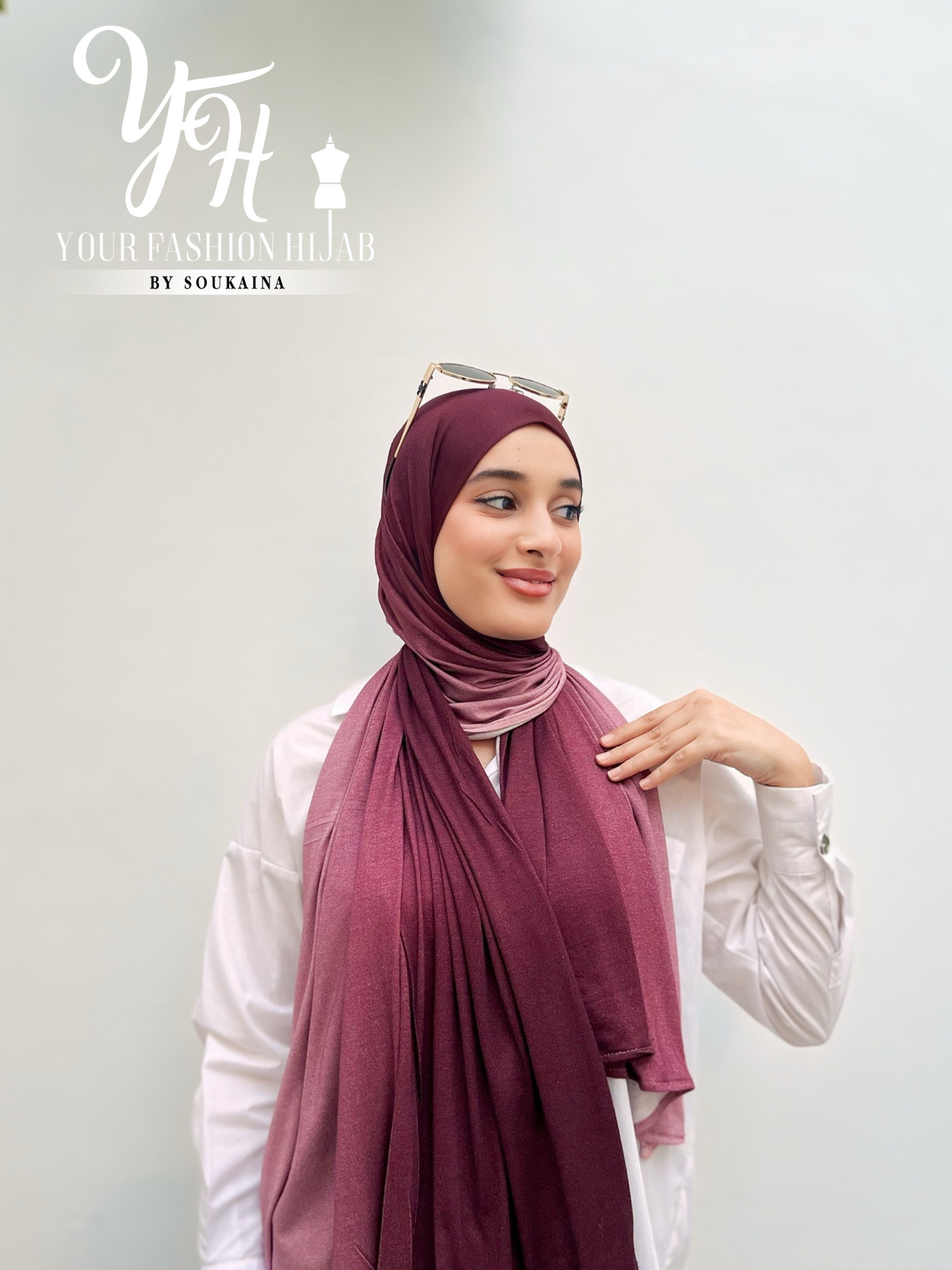 LYCRA DEGRADE-BURGANDI AVEC ROSE BEBE